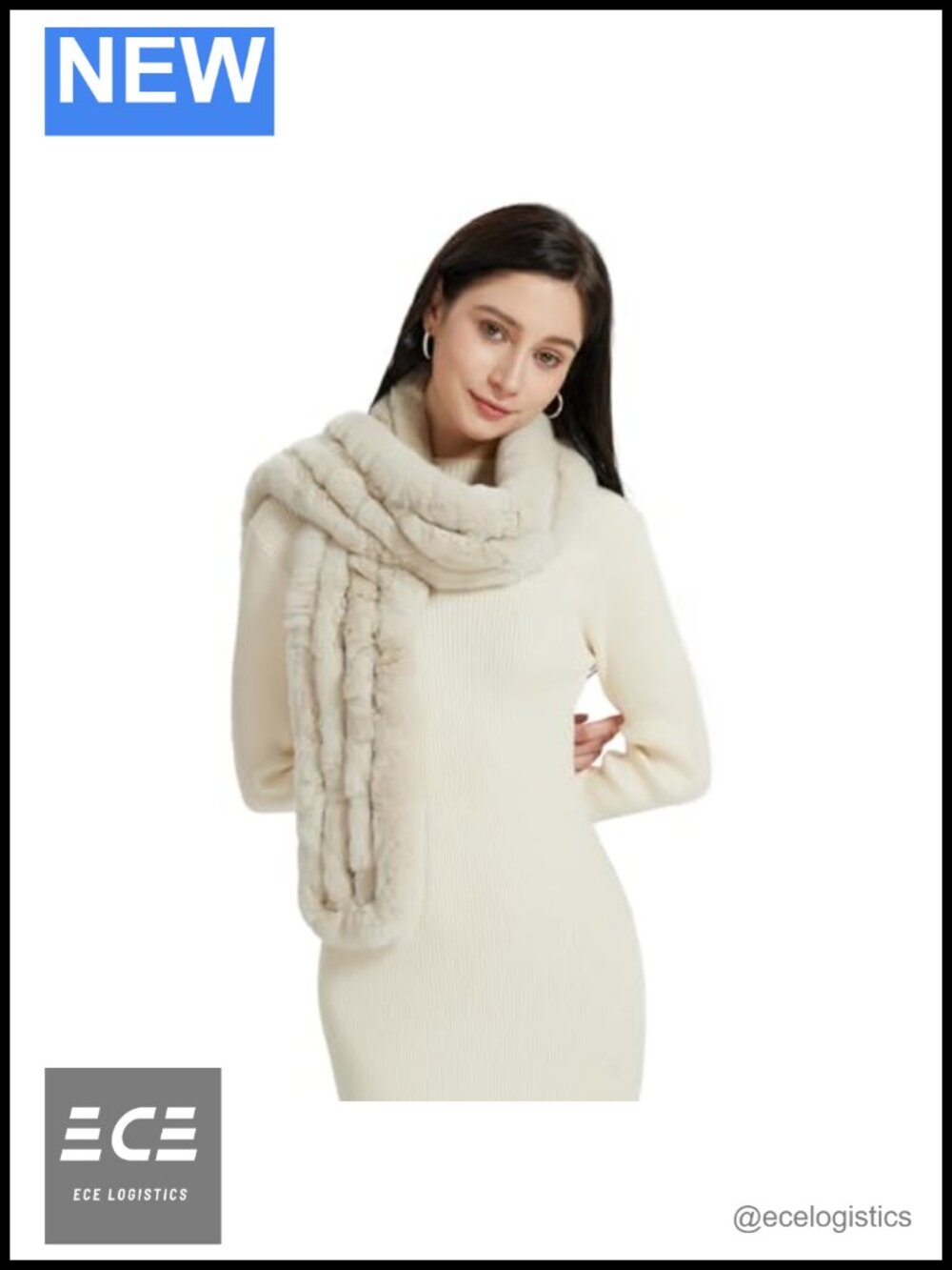 Real Rex Rabbit Fur Scarf Shawl Long Fluffy Stole Furry Wrap Women Winter Neck